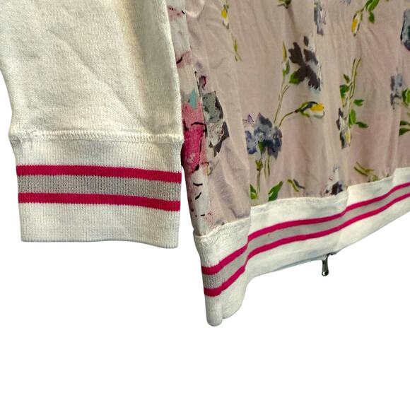 Mauro Grifoni Zipper Cardigan Sweater Silk Floral Medium - Picture 7 of 9